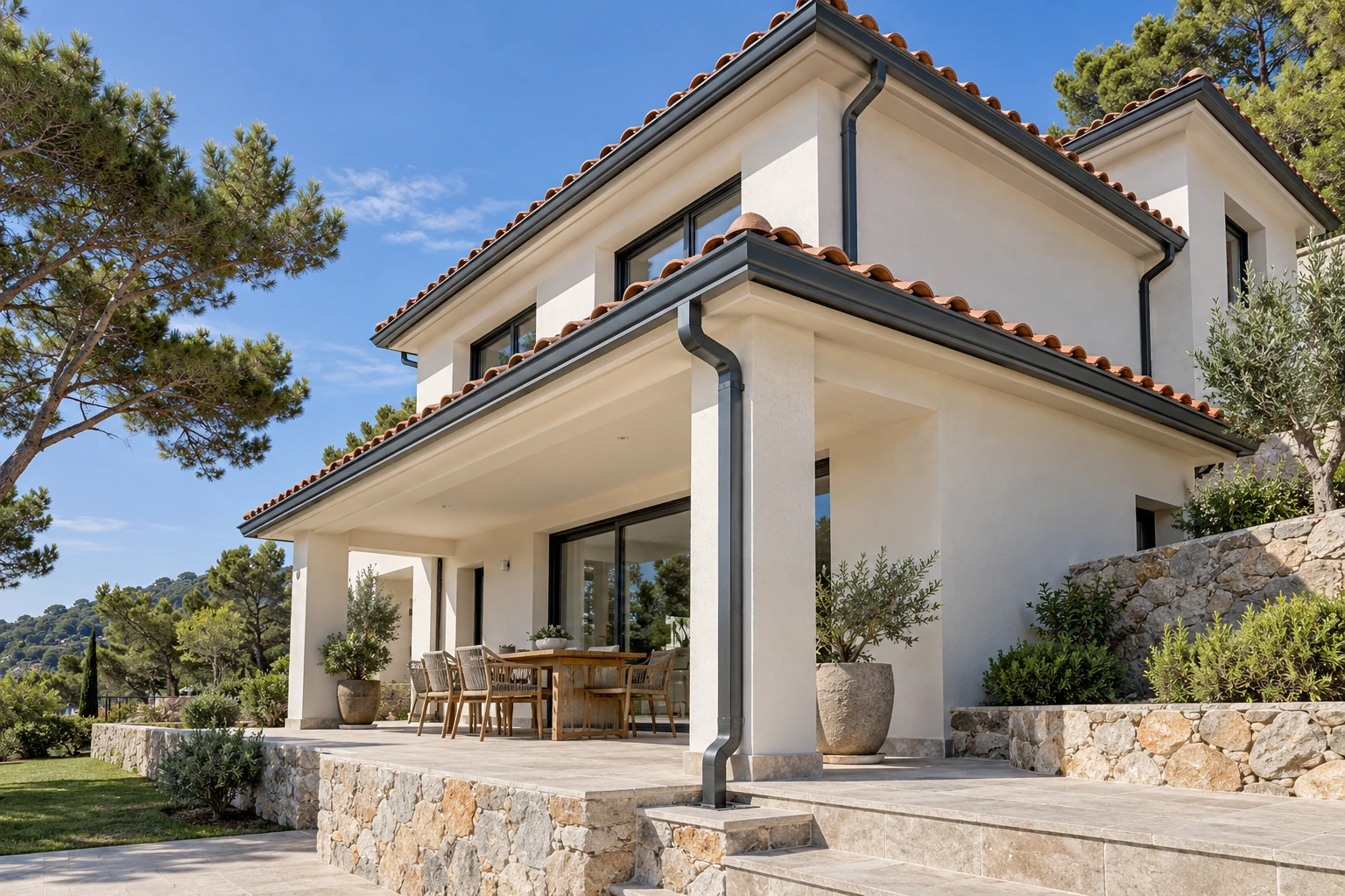 Detalle de aluminio para la evacuación de agua