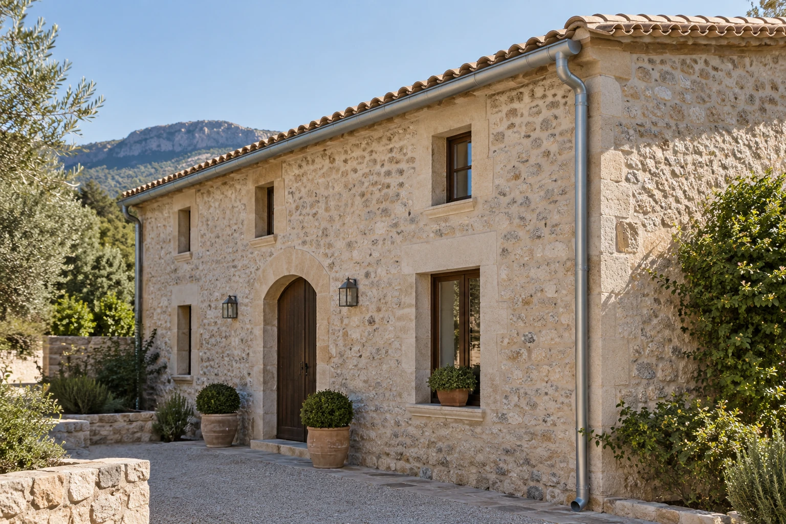 Detalle de zinc para la evacuación de agua